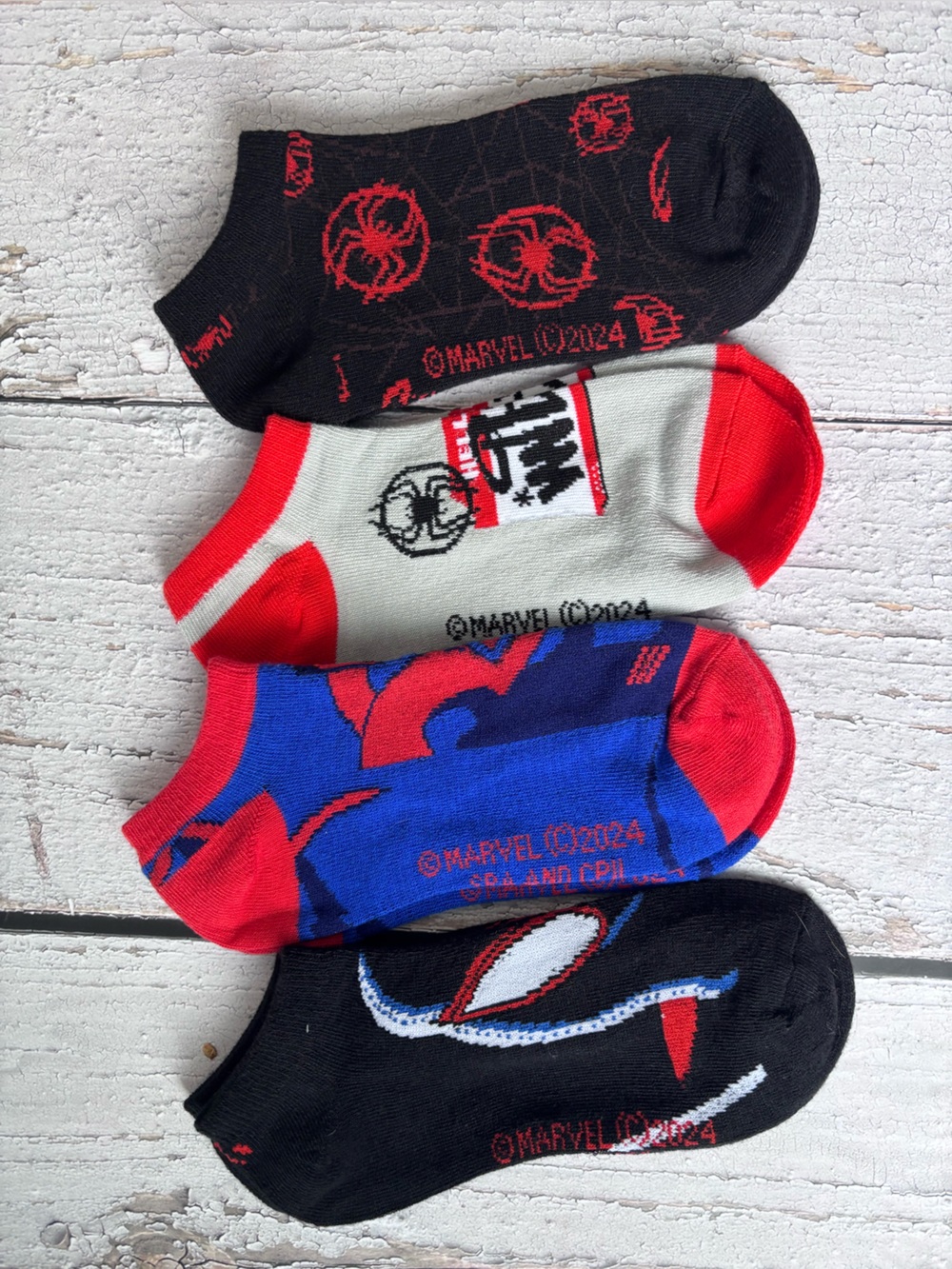 5/$25 Marvel Low-Cut Socks Bundle - Black, Blue, Red, White